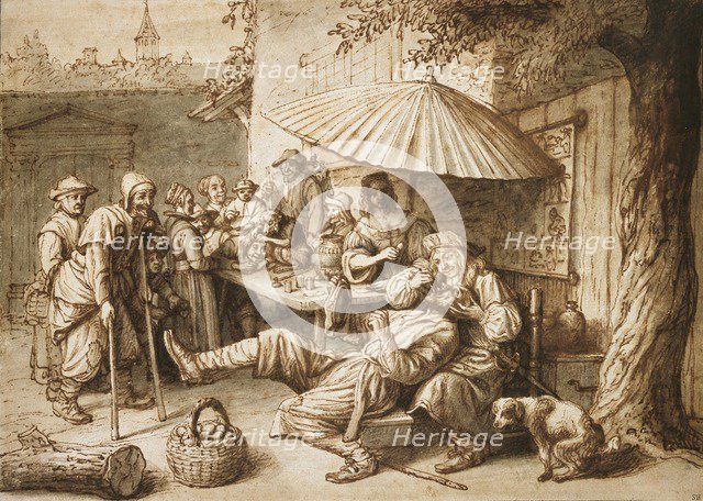 A Quack Dentist extracting a Peasant's Tooth, late 17th century. Artist: Lambert Doomer.