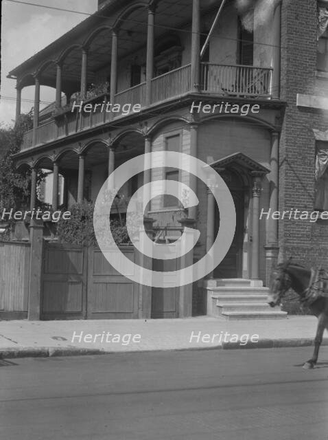 Two-story house, [Johnston House (built 1800) at 281 Meeting Street], Charleston..., c1920-c1926. Creator: Arnold Genthe.