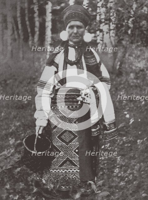 Ryazan Province woman's festive dress, 1900s-1910s.