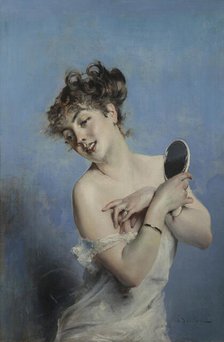 Giovane donna in déshabillé (La toilette), c. 1880. Creator: Boldini, Giovanni (1842-1931).