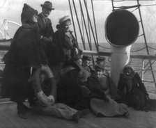Group of passengers on deck of S.S. Amsterdam, c1910. Creator: Unknown.