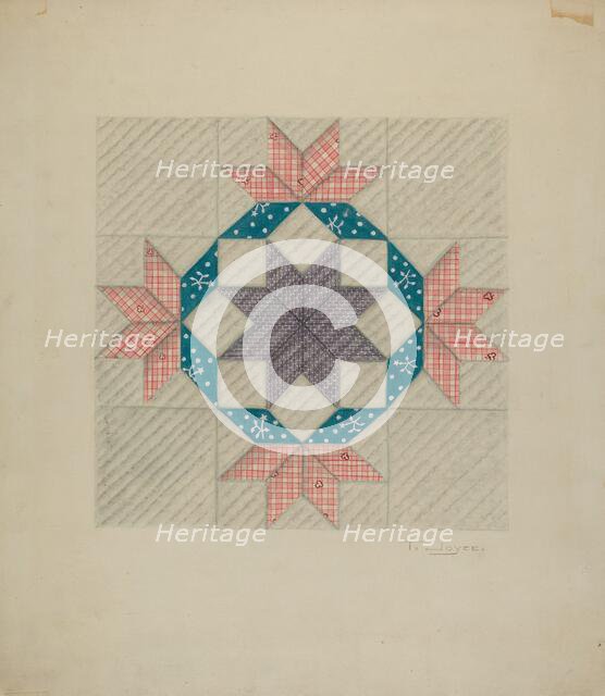 Patchwork Quilt Pattern, 1935/1942. Creator: T. Joyce.