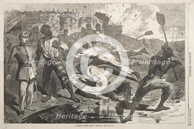 A Shell in the Rebel Trenches, 1863. Creator: Winslow Homer (American, 1836-1910).