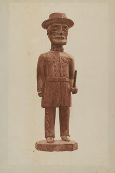 Carved Policeman, 1935/1942. Creator: Mildred E Bent.