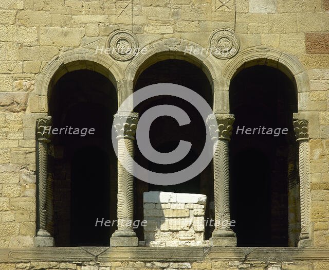 Detail, Church of St Mary, Mount Naranco, Oviedo, Spain, 9th century (2002). Creator: LTL.