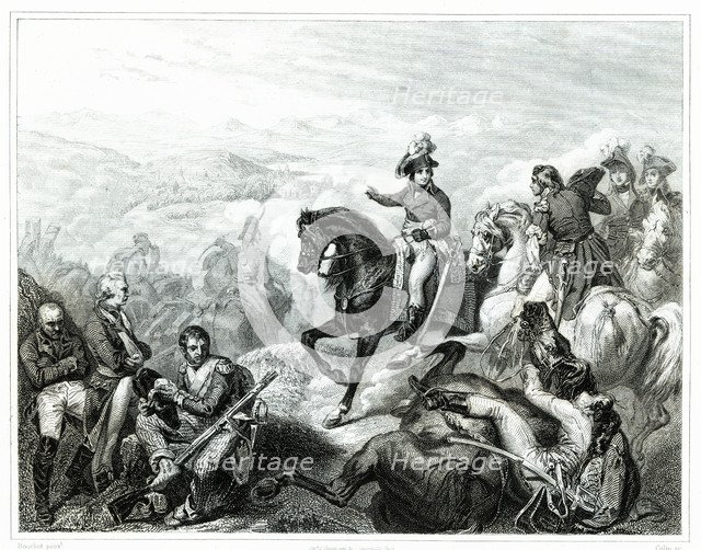 Battle of Zurich. General André Masséna (1758-1817) commanding his army defeats the Austrians, Ru…