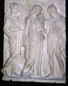 Roman replica of a Greek relief of Orpheus and Eurydice. Artist: Unknown