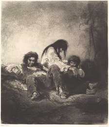 The Poor Family (Une famille pauvre), 1843/1848. Creator: Paul Gavarni.