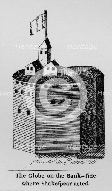 'The Globe on the Bank-side where Shakespeare acted', c1600, (1912). Artist: Unknown.