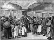 The Baltic Railway Station, expulsion of Jews from St Petersburg, Russia, 1891.Artist: B Baruch