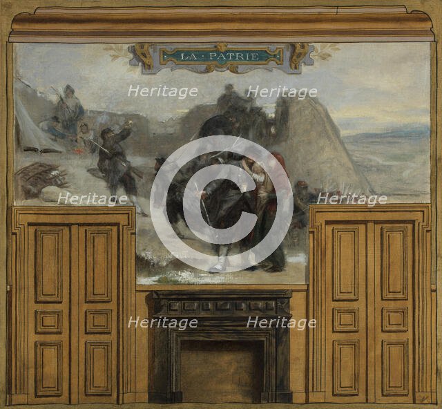 Sketch for the town hall in Arcueil-Cachan: The homeland, between 1887 and 1888. Creator: Edouard Vimont.