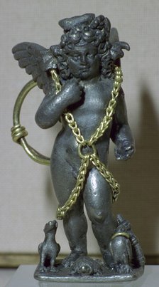 Roman bronze statuette of Harpocrates. Artist: Unknown