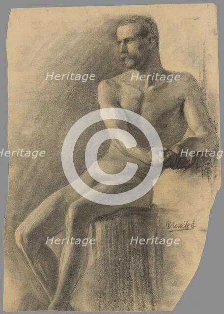 Study of a seated man, 1910-1920. Creator: Emil Alexay-Olexák.