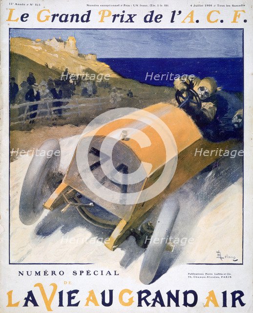 French Grand Prix, cover of the magazine 'La Vie au Grand Air', 1908. Artist: Unknown