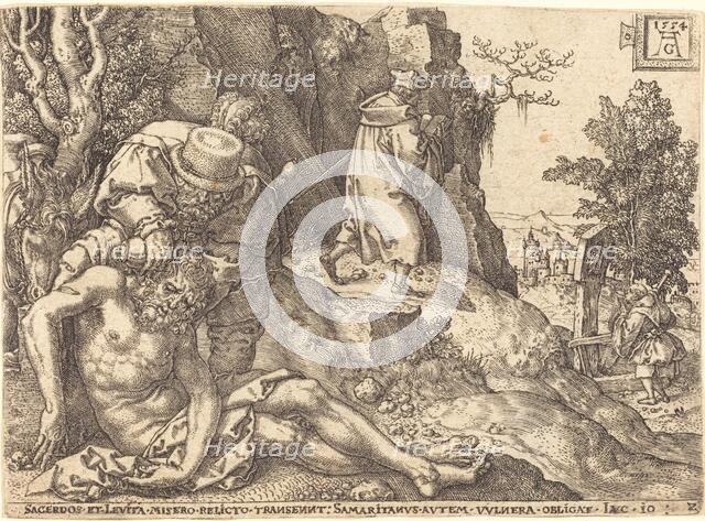 The Good Samaritan Ministering to the Traveler, 1554. Creator: Heinrich Aldegrever.