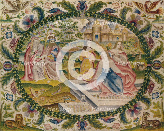 'Embroidered Picture, Mid-17th Century', (1929). Artist: Unknown.