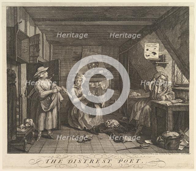 The Distrest Poet, December 15, 1740. Creator: William Hogarth.
