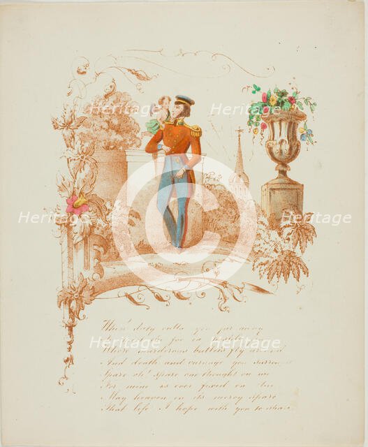 When Duty Calls You Far Away (valentine), c. 1842. Creator: Unknown.
