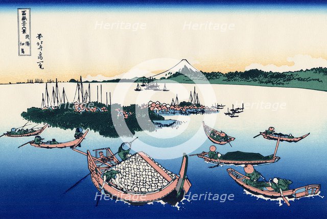 Tsukuda Island in Musashi Province, 1830-1833.  Creator: Hokusai, Katsushika (1760-1849).