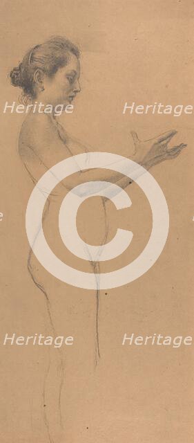 Female Nude with a Platter, 1898. Creator: Karel Vitezslav Masek.