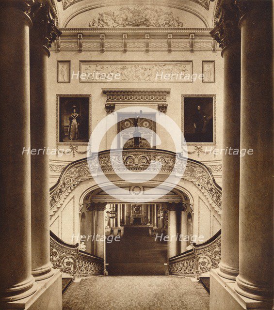The Grand Staircase in Buckingham Palace, 1935. Artist: Unknown.