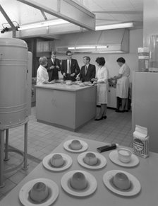 Food tasting in a new experimental kitchen, Batchelors Foods, Sheffield, South Yorkshire, 1966. Artist: Michael Walters