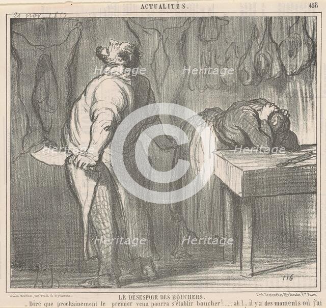 Le désespoir des bouchers, 19th century. Creator: Honore Daumier.