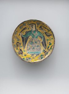 Bowl with a Figure and Birds, Iran, 10th century. Creator: Unknown.