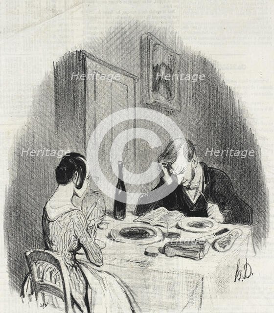 En voilà un genre agréable!.., 1842. Creator: Honore Daumier.