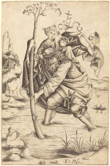 Saint Christopher, c. 1480/1490. Creator: Israhel van Meckenem.