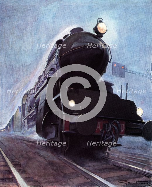 Locomotive Mountain PLM on his journey from Paris to Ventimiglia on the French Riviera, drawing o…