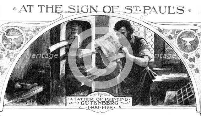 A father of printing: Gutenberg - 1400-1468, 1909. Creator: Unknown.