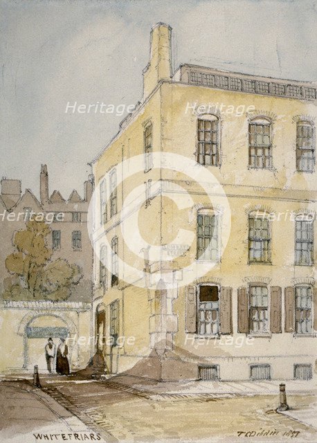 View of Whitefriars showing the corner of Lombard Street, City of London, 1851.            Artist: Thomas Colman Dibdin