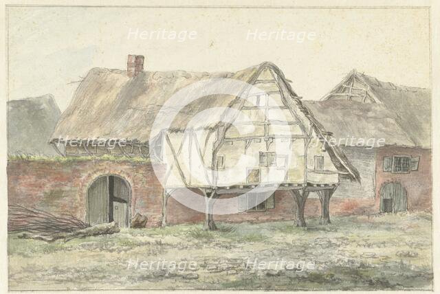Farm with a wall, 1755-1818. Creator: Egbert van Drielst.
