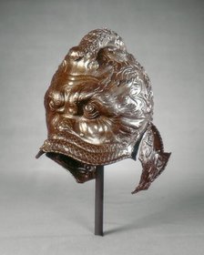 Helmet (burgonet) in the Form of a Dolphin Mask, 1540/1545. Creator: Giovan Paolo Negroli.