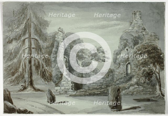 Burying Place, Finlarig, October 1836. Creator: Elizabeth Murray.