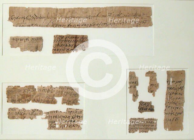 Papyri Fragments, Coptic, 7th century. Creator: Unknown.