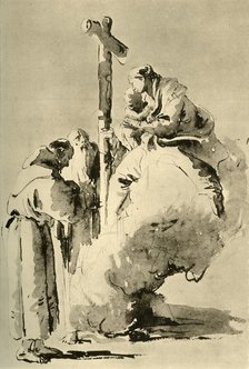 'Madonna with two holy Monks', mid 18th century, (1928). Artist: Giovanni Battista Tiepolo.