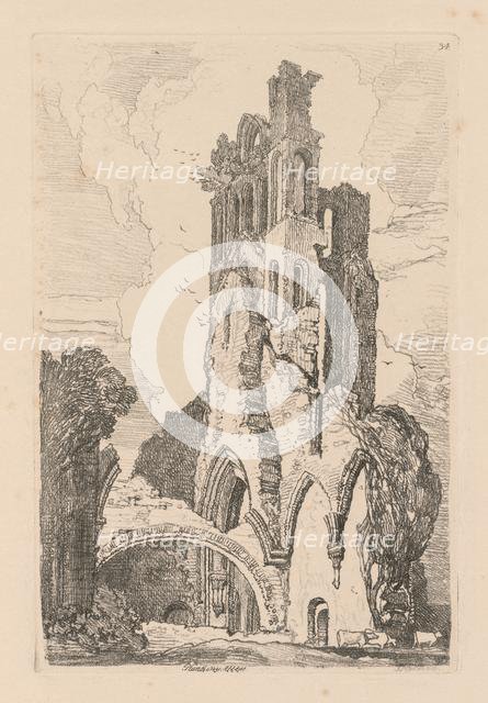 Liber Studiorum: Plate 34, Llanathony Abbey, Monmouthshire, 1838. Creator: John Sell Cotman (British, 1782-1842).