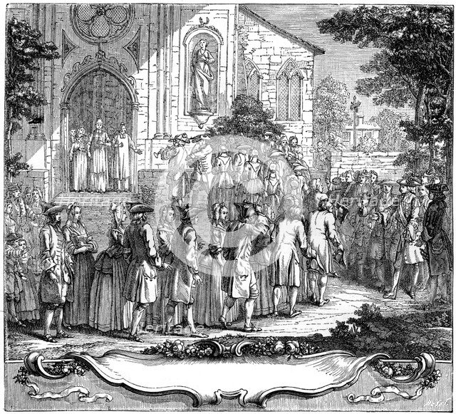 Marriage Of Ten Poor Girls, 1761, (1885).Artist: Hubert Francois Gravelot