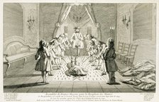Assembly of Freemasons for the initiation of a master, c1733. Artist: Unknown