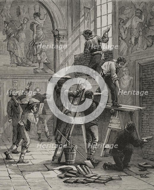 The conclave for the election of Pope Leo XIII, Rome, 1878.  Creator: Unknown.