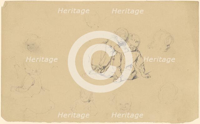 Studies of Children at Play, c. 1840-1850. Creator: James Goodwyn Clonney.