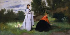 Two ladies in a landscape, 1867. Creator: Feuerbach, Anselm (1829-1880).