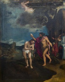 The baptism of Christ, c.1544. Creator: Lotto, Lorenzo (1480-1556).