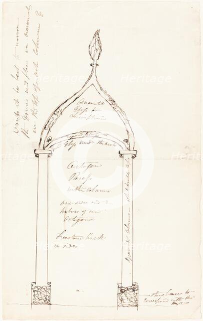 Sketch of Octagon Recess with Columns. Creator: George Cruikshank.