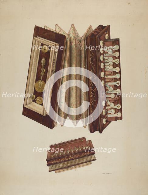 Woman's Accordian, 1938. Creator: John Thorsen.