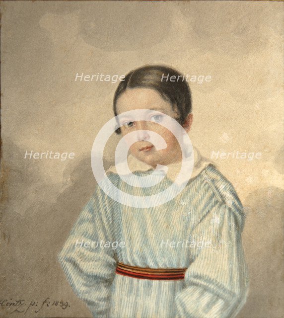 Portrait of N.M. Schwarz, 1839. Artist: Hintz, Andrei Joseph (active 1830s)