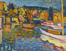 Study for autumn landscape with boats. Artist: Kandinsky, Wassily Vasilyevich (1866-1944)