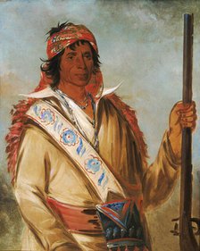 Steeh-tcha-kó-me-co, Great King (called Ben Perryman), a Chief, 1834. Creator: George Catlin.